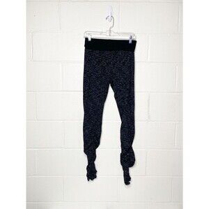HARDTAIL FOREVER  Ruched Leg Fitness Pants Yoga Legging Size Medium Black Marble
